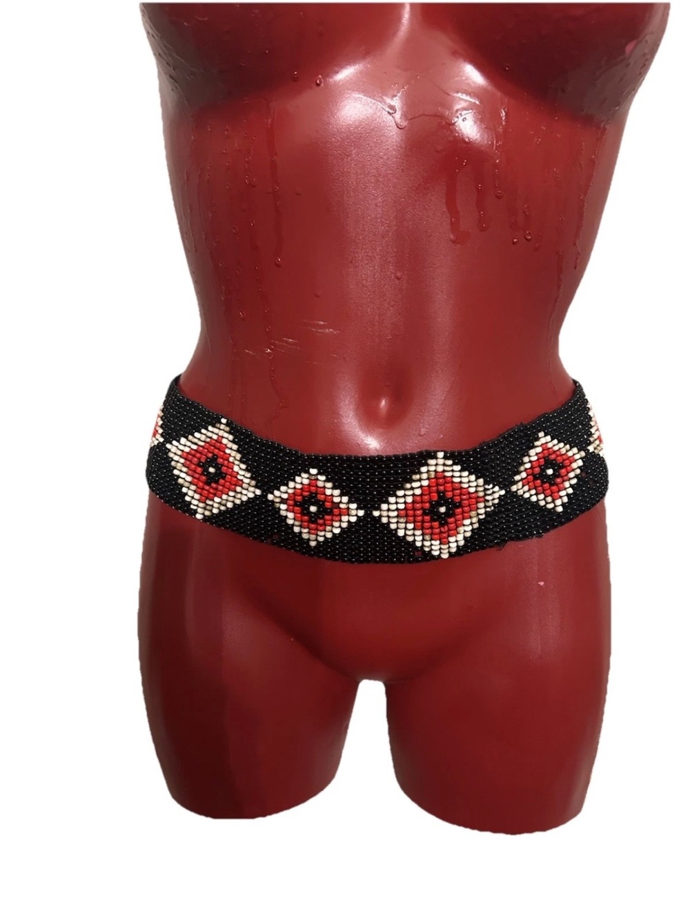 VINTAGE BLOOMINGDALES CRCA 2000 BEADED BELT STRETCH BOHO FESTIVAL - ONE SIZE